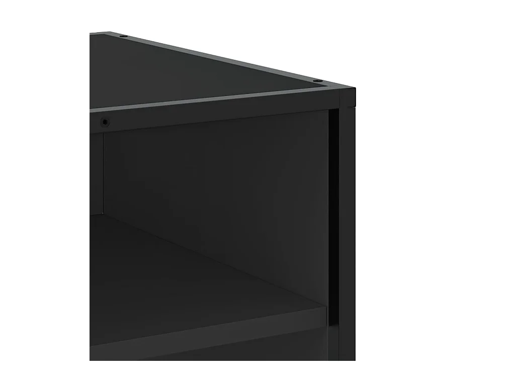 TV-Schrank Schwarz 91x40x46 cm Holzwerkstoff und Metall