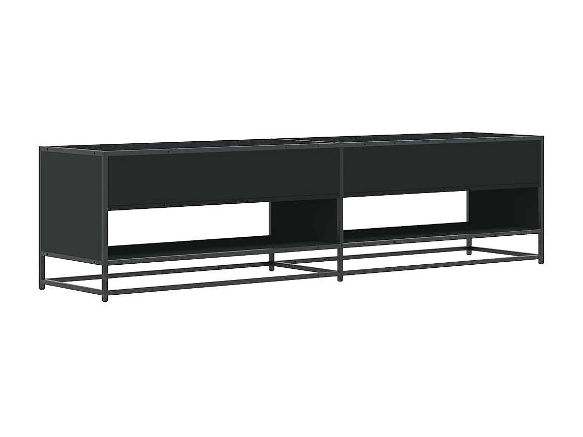 Meuble TV noir 180,5x40x46 cm bois d'ingénierie