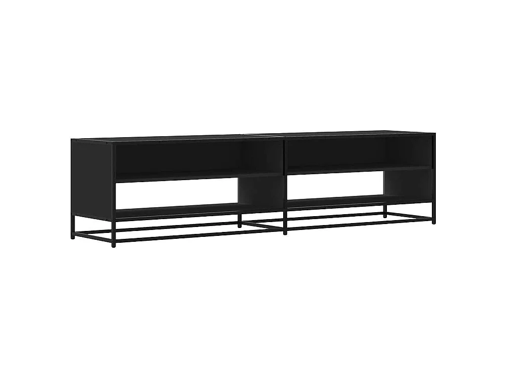Meuble TV noir 180,5x40x46 cm bois d'ingénierie