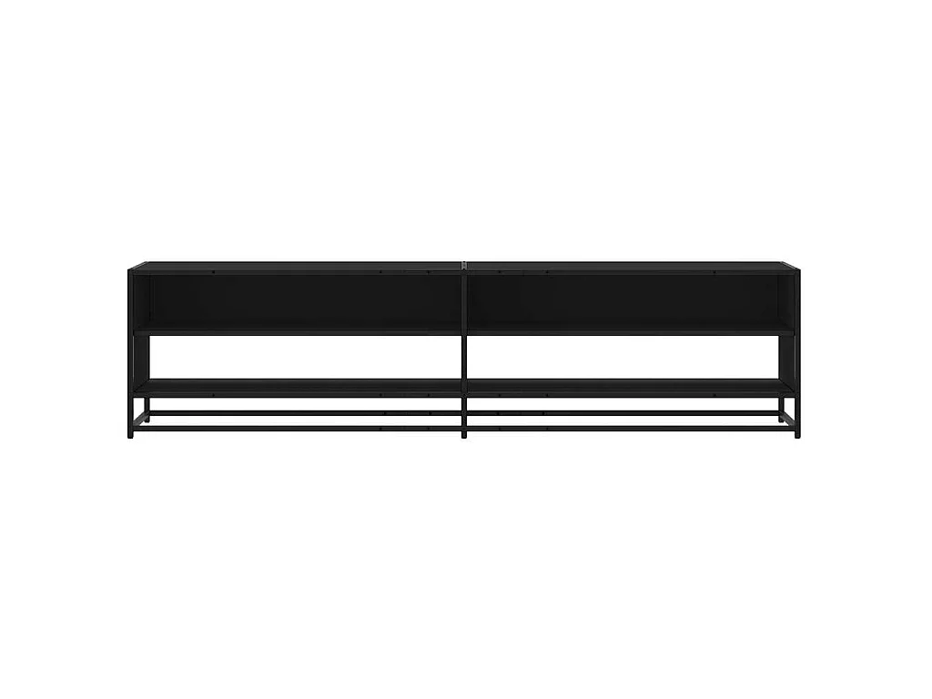 Meuble TV noir 180,5x40x46 cm bois d'ingénierie