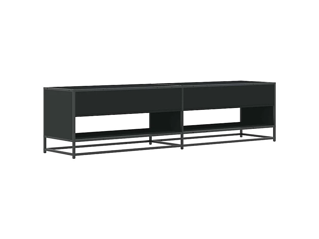 Meuble TV noir 180,5x40x46 cm bois d'ingénierie
