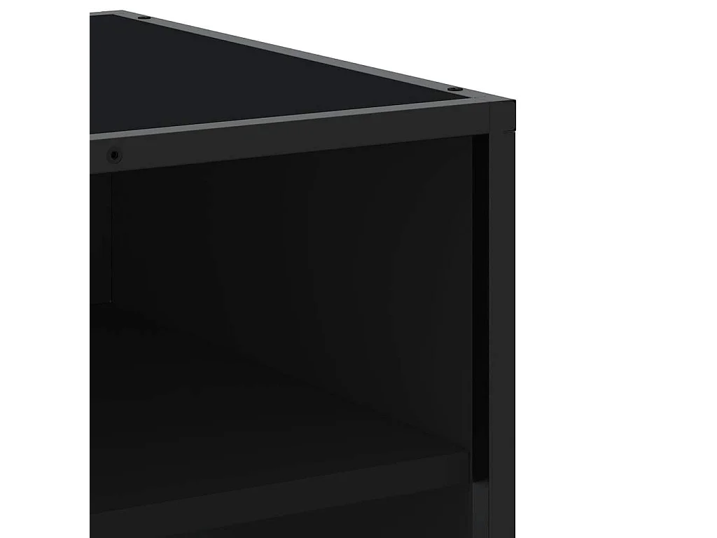 Meuble TV noir 180,5x40x46 cm bois d'ingénierie