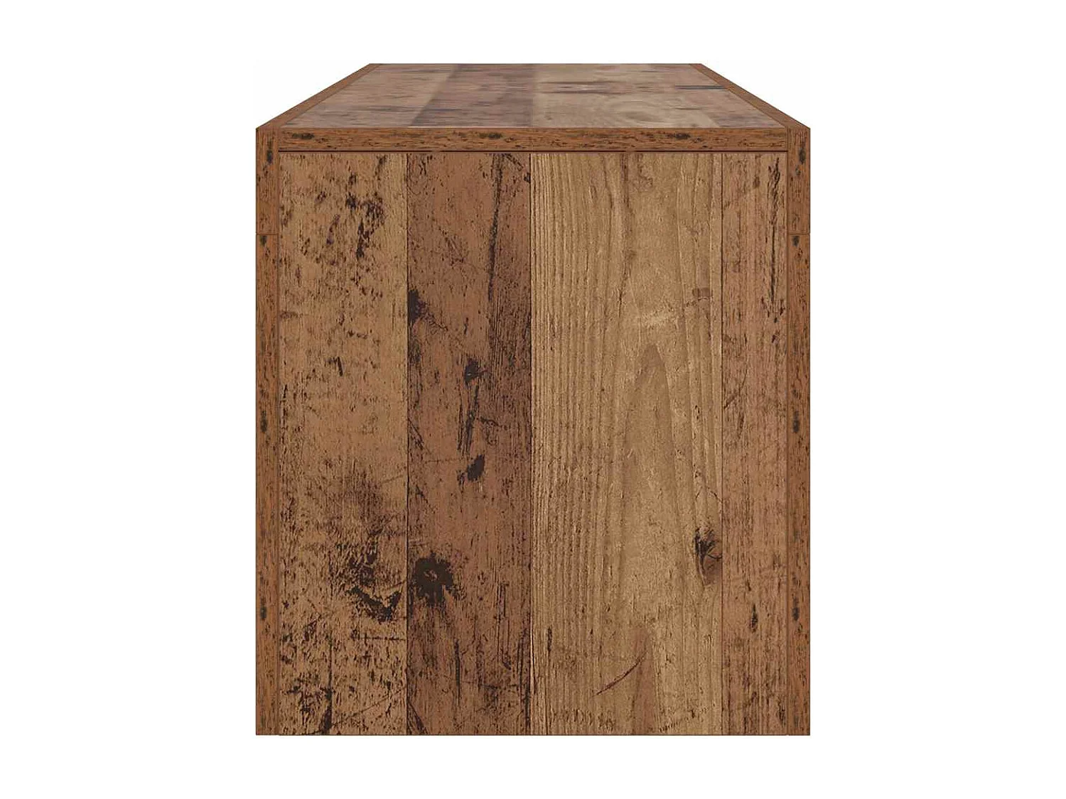 Meuble TV avec lumières LED vieux bois bois d'ingénierie