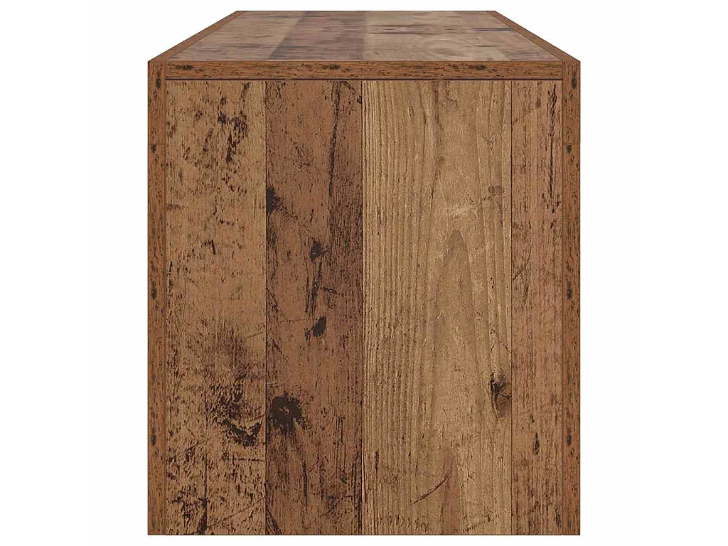 Mueble TV luces LED madera ingeniería envejecida 140x36,5x40 cm