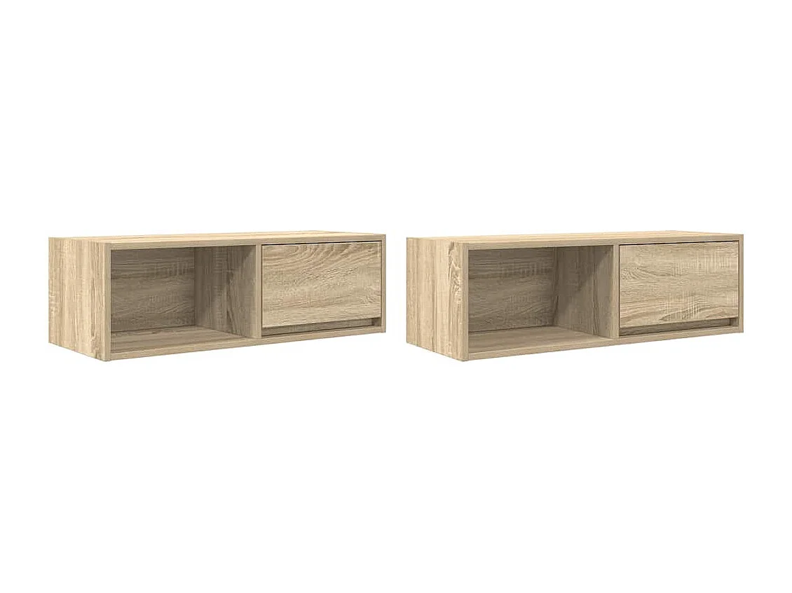Meubles TV 2 pcs chêne sonoma 80x31x25,5 cm bois d'ingénierie