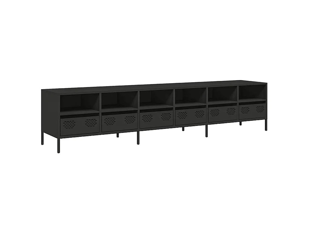 TV-Schrank Schwarz 202x39x43,5 cm Kaltgewalzter Stahl