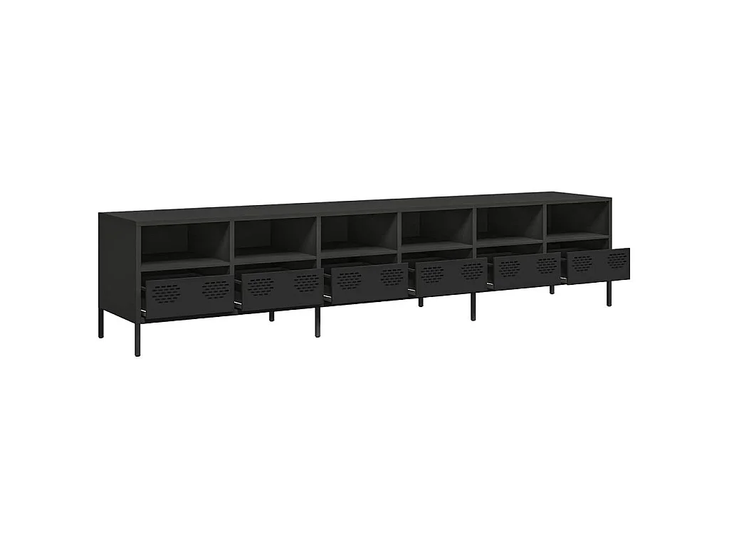 TV-Schrank Schwarz 202x39x43,5 cm Kaltgewalzter Stahl