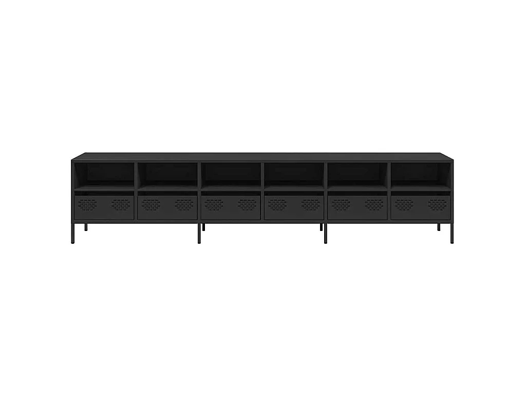 TV-Schrank Schwarz 202x39x43,5 cm Kaltgewalzter Stahl
