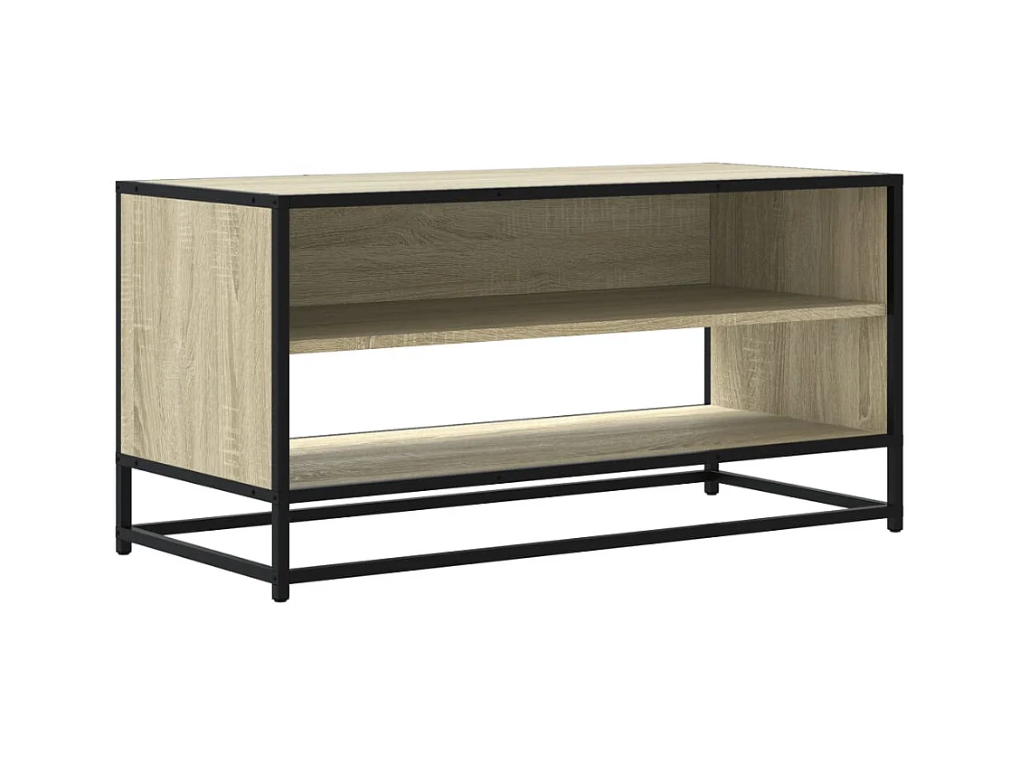 Meuble TV chêne sonoma 91x40x46 cm bois d'ingénierie et métal