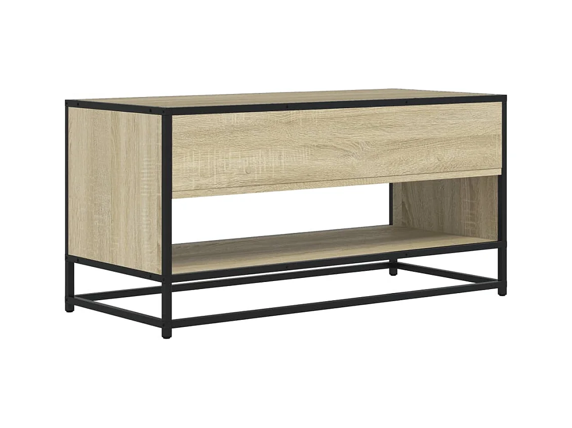 Meuble TV chêne sonoma 91x40x46 cm bois d'ingénierie et métal
