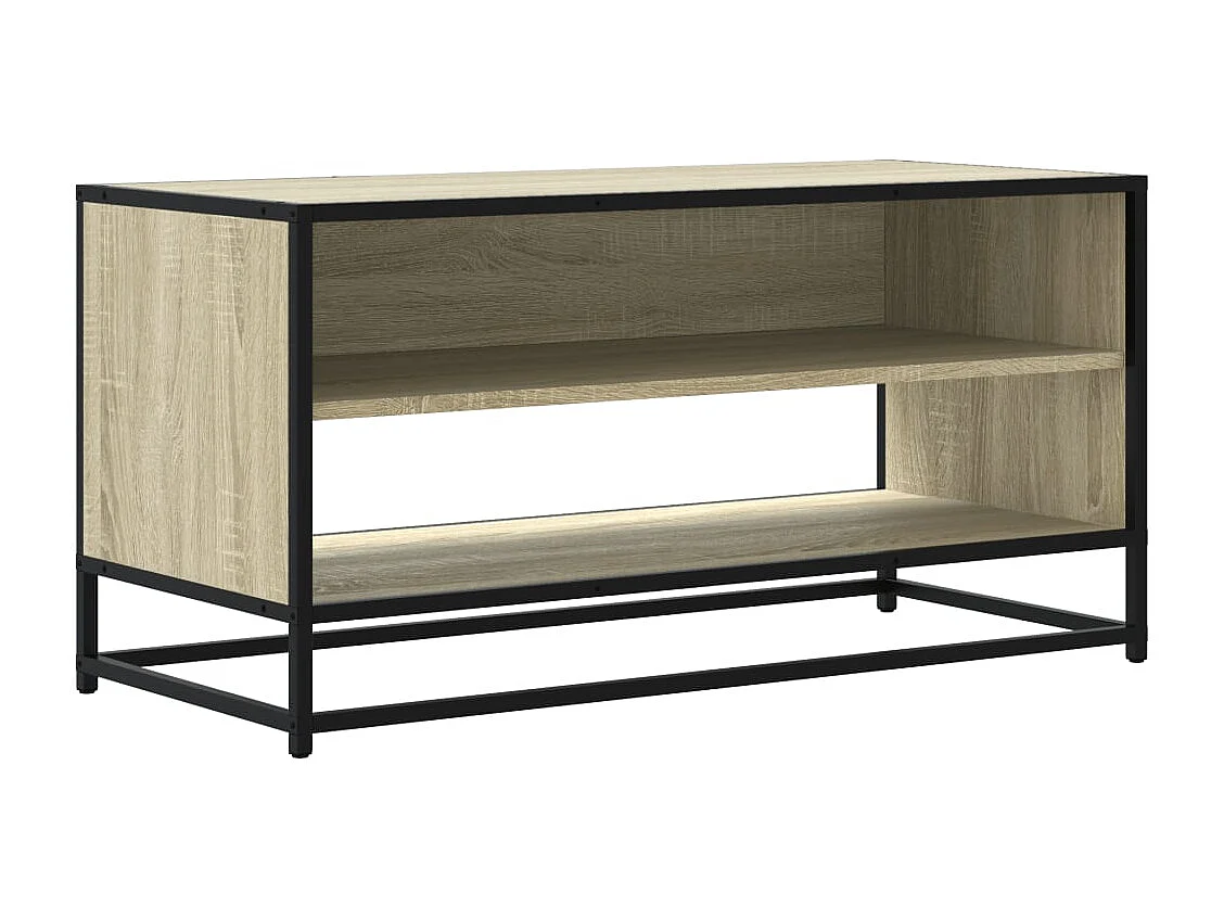 Meuble TV chêne sonoma 91x40x46 cm bois d'ingénierie et métal