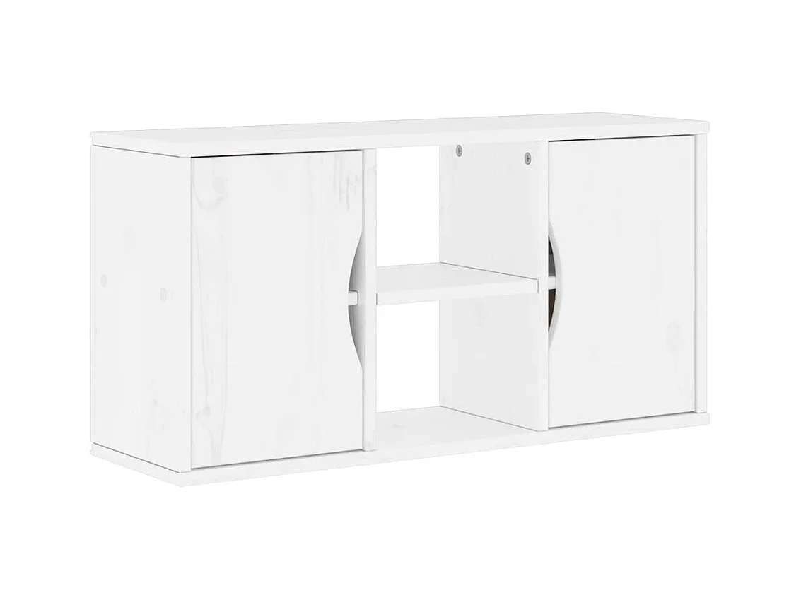 Meubles TV 5 pcs avec rangement ODDA blanc bois de pin massif