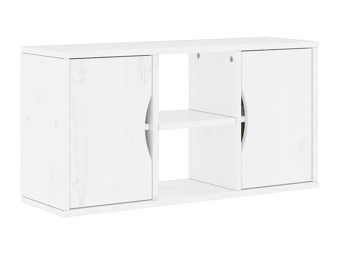 Mobile TV 5 pz con Contenitore ODDA Bianco in Legno di Pino