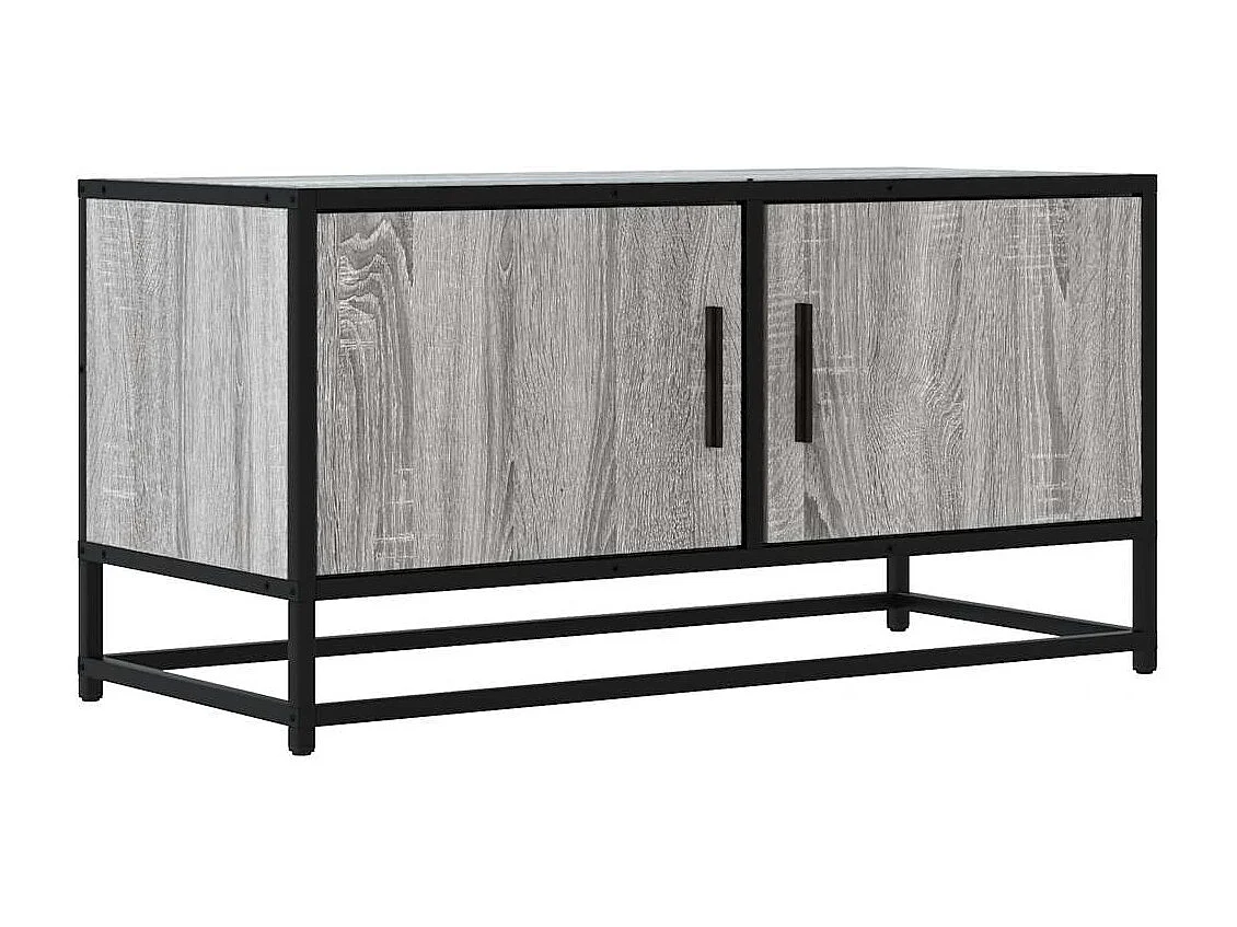 Meuble TV sonoma gris 80x34,5x40 cm bois d'ingénierie et métal