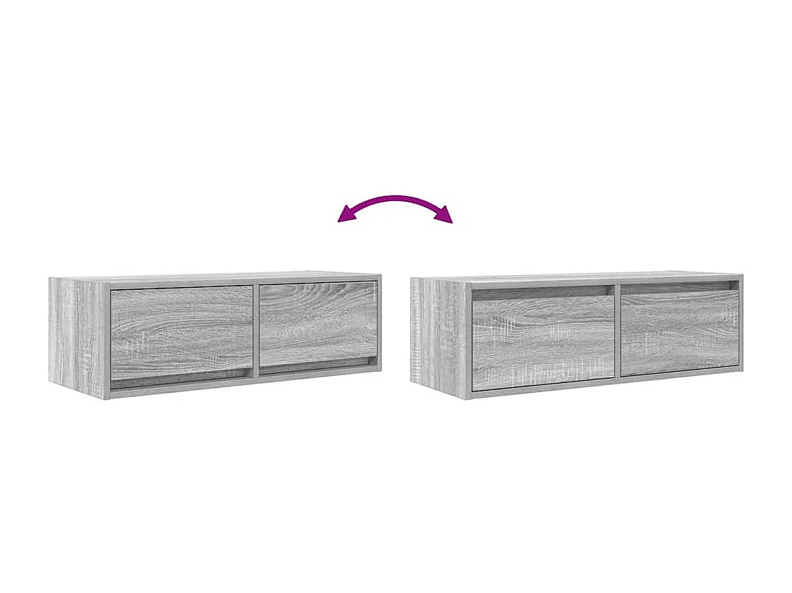 Meuble TV sonoma gris 80x31x25,5 cm bois d'ingénierie