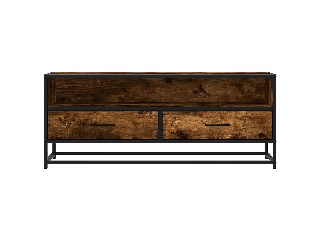 TV-Schrank Räuchereiche 100x34,5x40 cm Holzwerkstoff und Metall