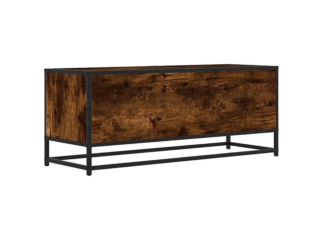 TV-Schrank Räuchereiche 100x34,5x40 cm Holzwerkstoff und Metall