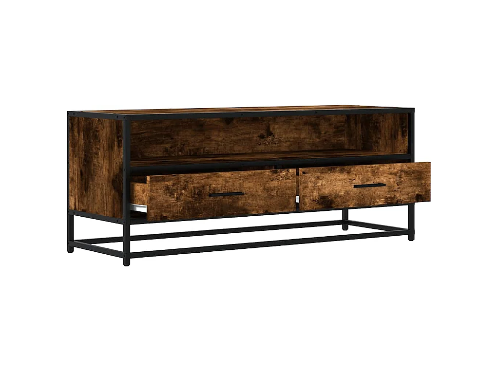 TV-Schrank Räuchereiche 100x34,5x40 cm Holzwerkstoff und Metall