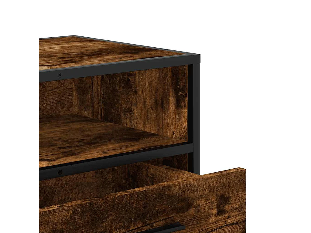 TV-Schrank Räuchereiche 100x34,5x40 cm Holzwerkstoff und Metall