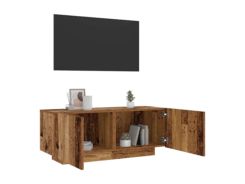 Tv-meubel 100x35x40 cm bewerkt hout oud houtkleurig