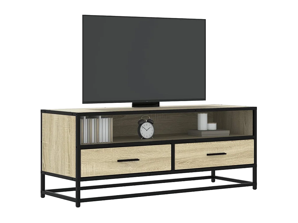 TV-Schrank Sonoma-Eiche 100x34,5x40 cm Holzwerkstoff und Metall