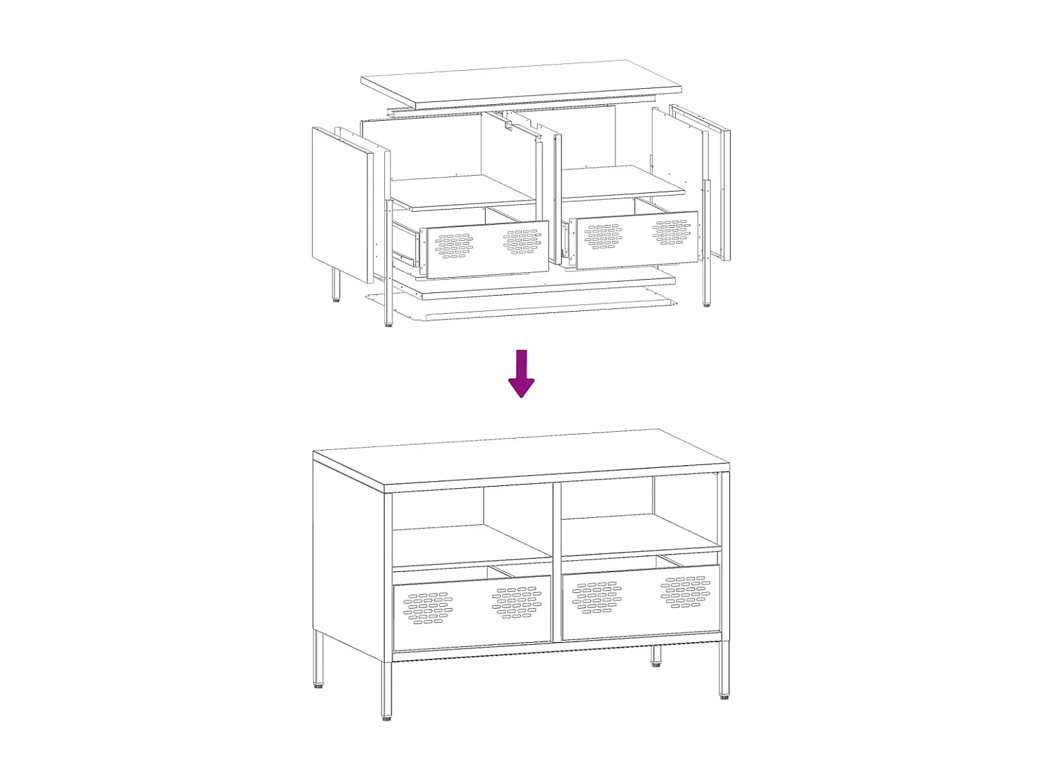Móvel de TV 68x39x43,5 cm aço laminado a frio antracite