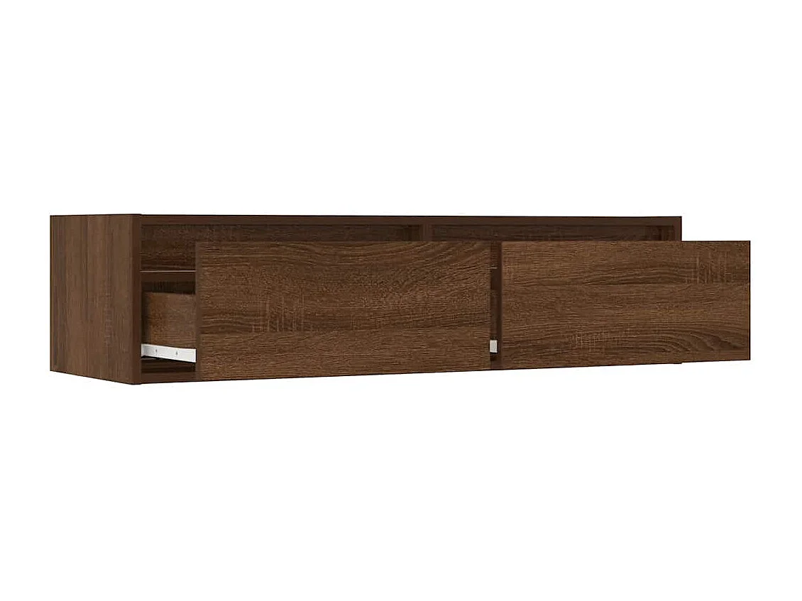 Meuble TV avec lumières LED chêne marron 100X35,5x25 cm