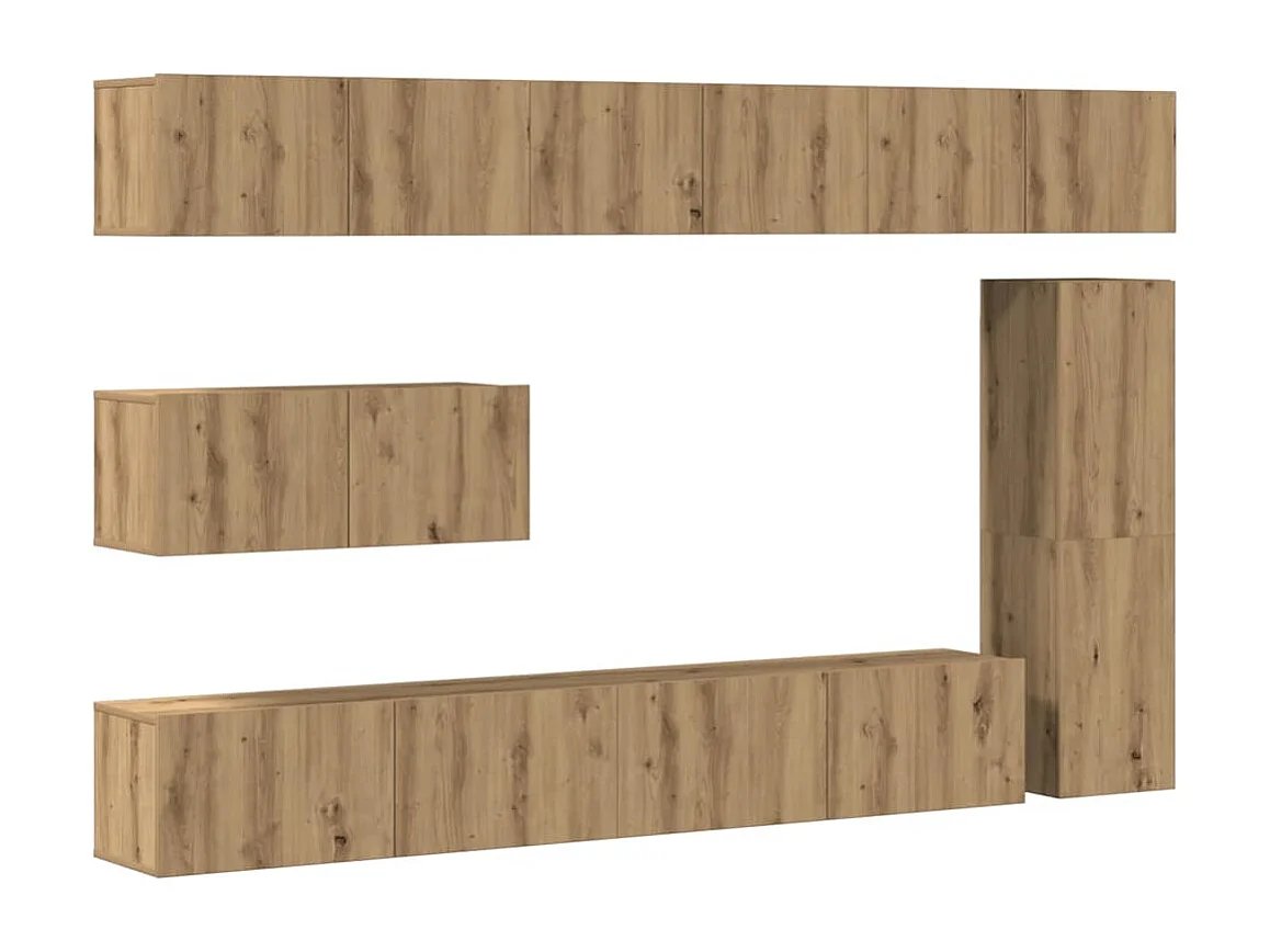Ensemble de meuble TV mural 7 pcs chêne artisanal