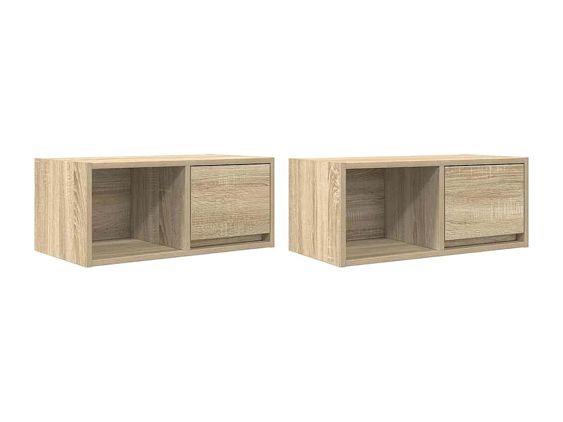 Tv-meubelen 2 st 60x31x25,5 cm bewerkt hout sonoma eikenkleurig