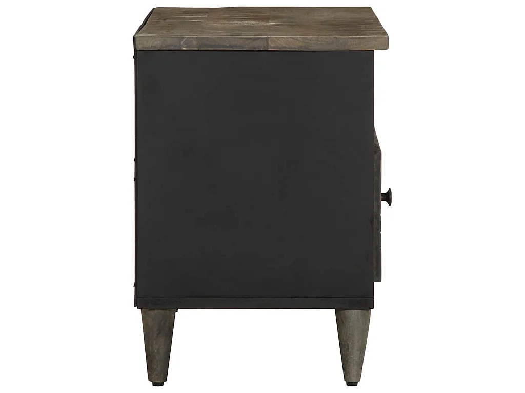 Tv-meubel 80x33x46 cm massief mangohout zwart