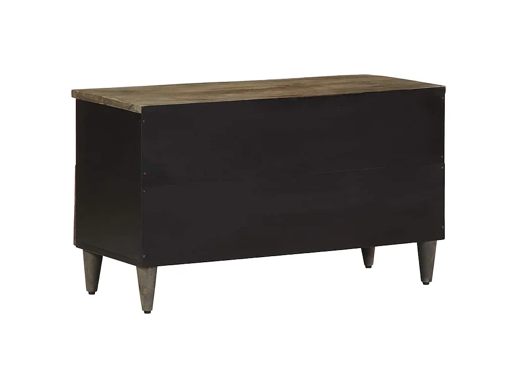 Tv-meubel 80x33x46 cm massief mangohout zwart