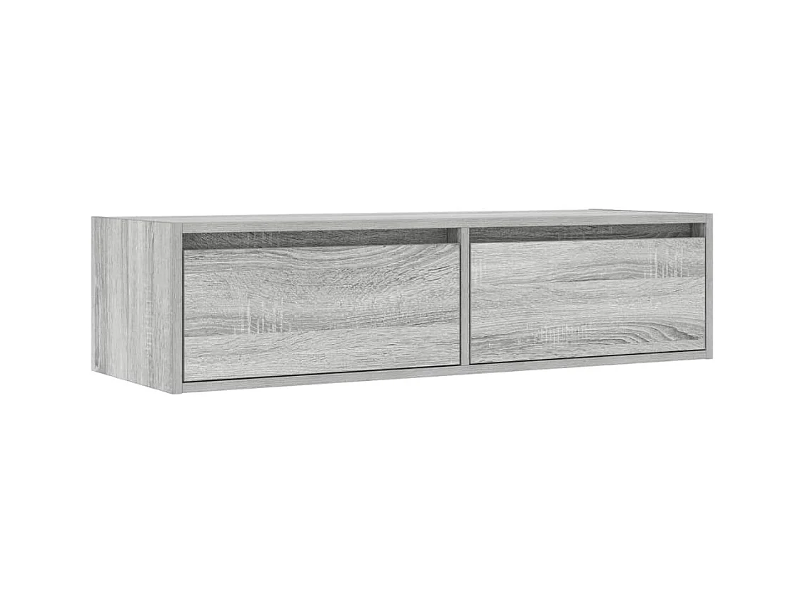 Meuble TV avec lumières LED sonoma gris 100X35,5x25 cm