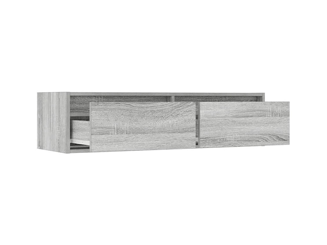 Meuble TV avec lumières LED sonoma gris 100X35,5x25 cm