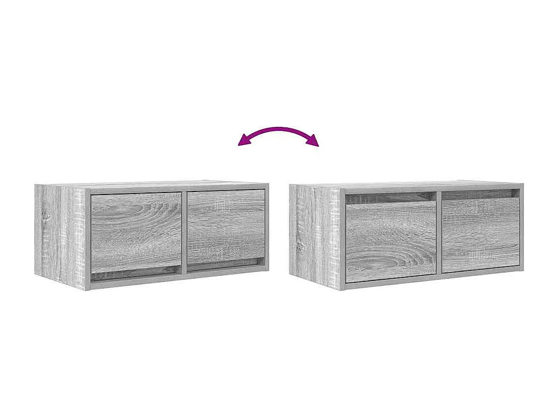 Meubles TV 2 pcs sonoma gris 60x31x25,5 cm bois d'ingénierie
