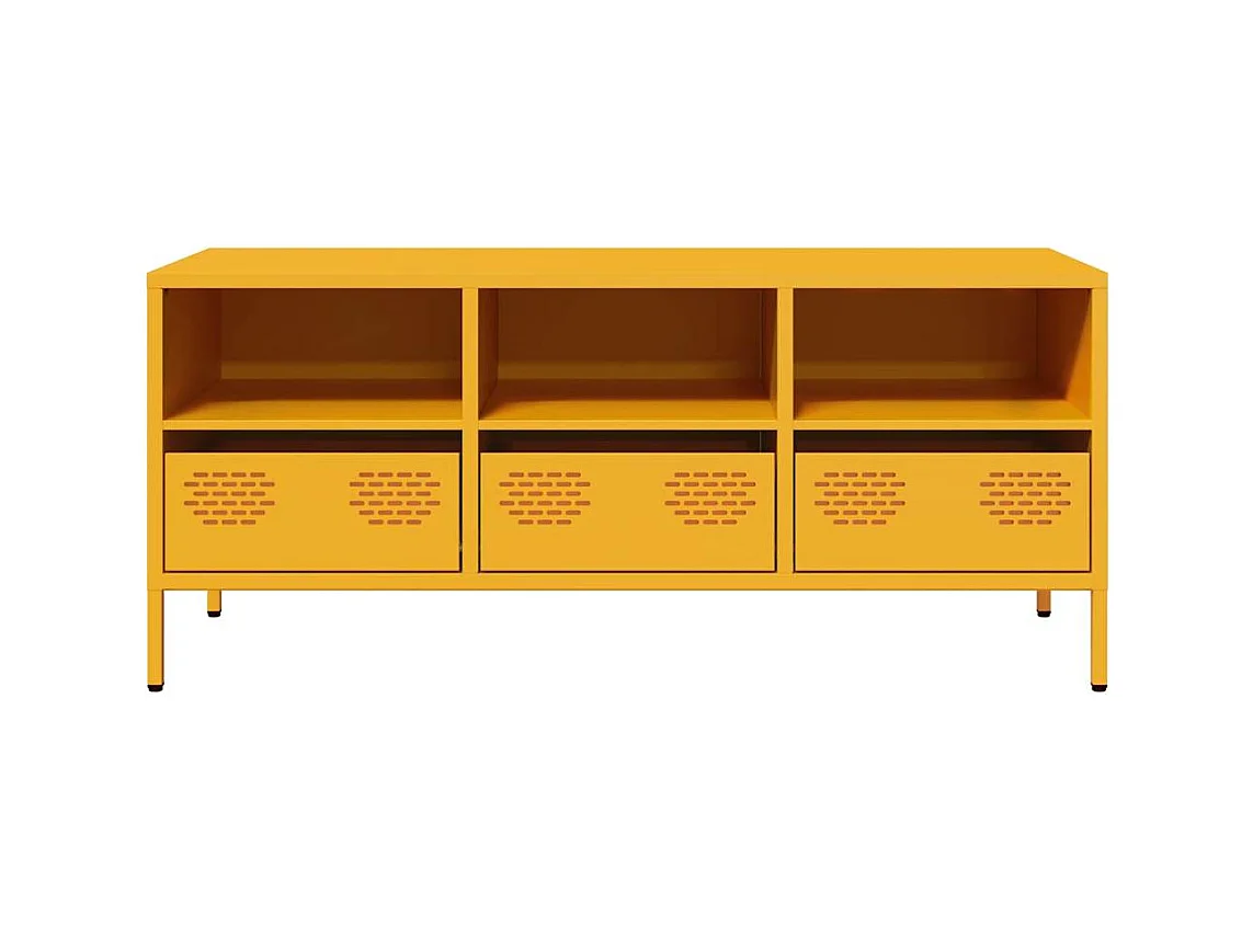 Tv-meubel 101,5x39x43,5 cm koudgewalst staal mosterdgeel