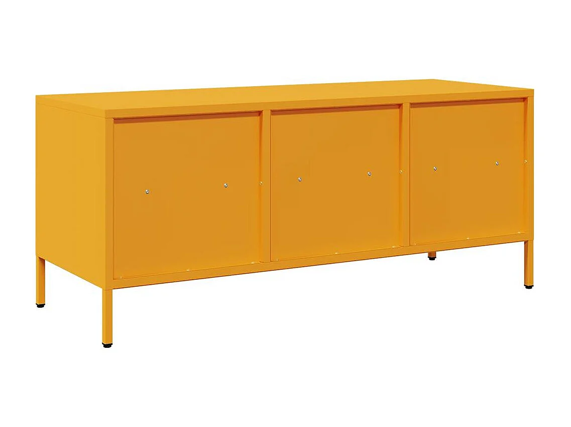 Meuble TV jaune moutarde 101,5x39x43,5 cm acier laminé à froid