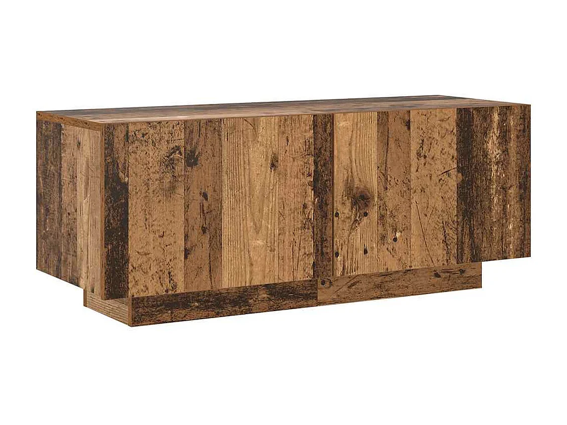 TV-Schrank mit LED-Leuchten Altholz-Optik 200x35x40 cm