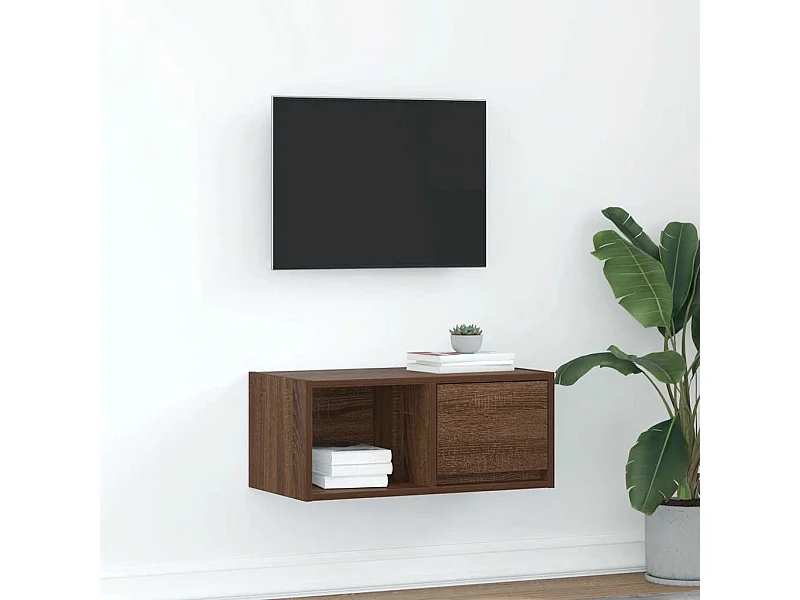 TV-meubel 60x31x25,5 cm bewerkt hout bruin eikenkleur