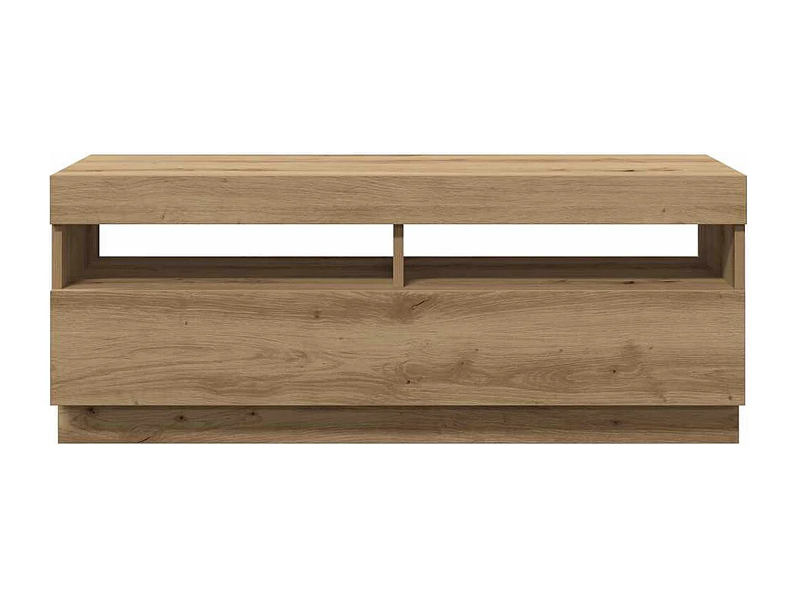 Meuble TV avec lumières LED chêne artisanal bois d'ingénierie