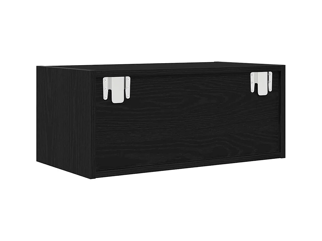 TV-Schrank Schwarz Eichen-Optik 60x31x25,5 cm Holzwerkstoff