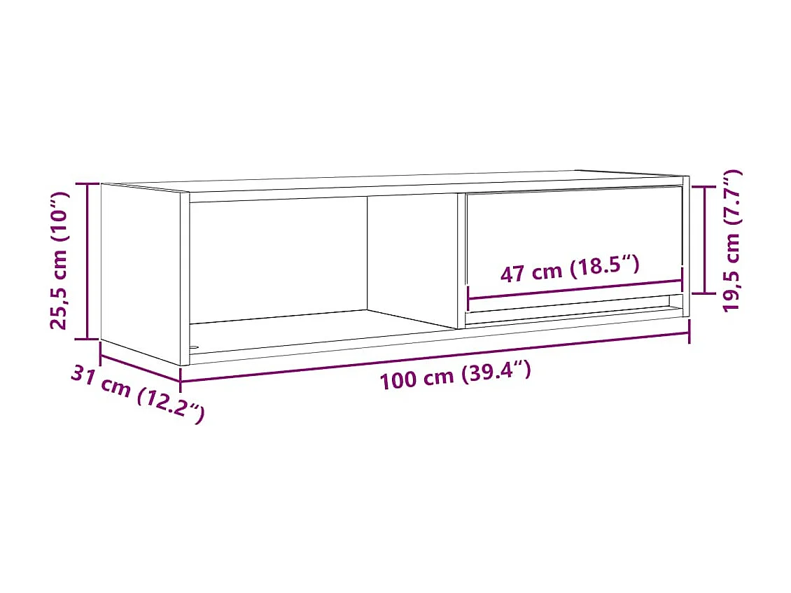 Meubles TV 2 pcs chêne sonoma 100x31x25,5 cm bois d'ingénierie