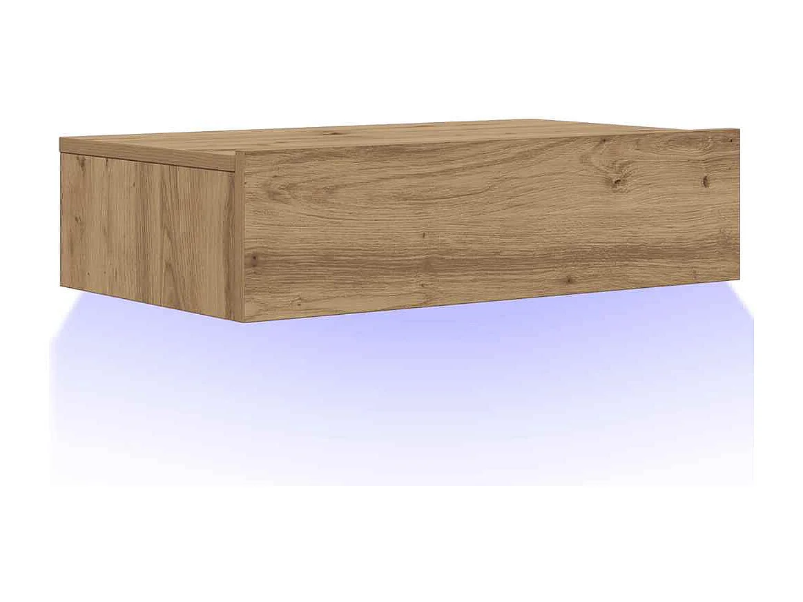 Tv-meubel met LED 60x35x15,5 cm artisanaal eikenkleur