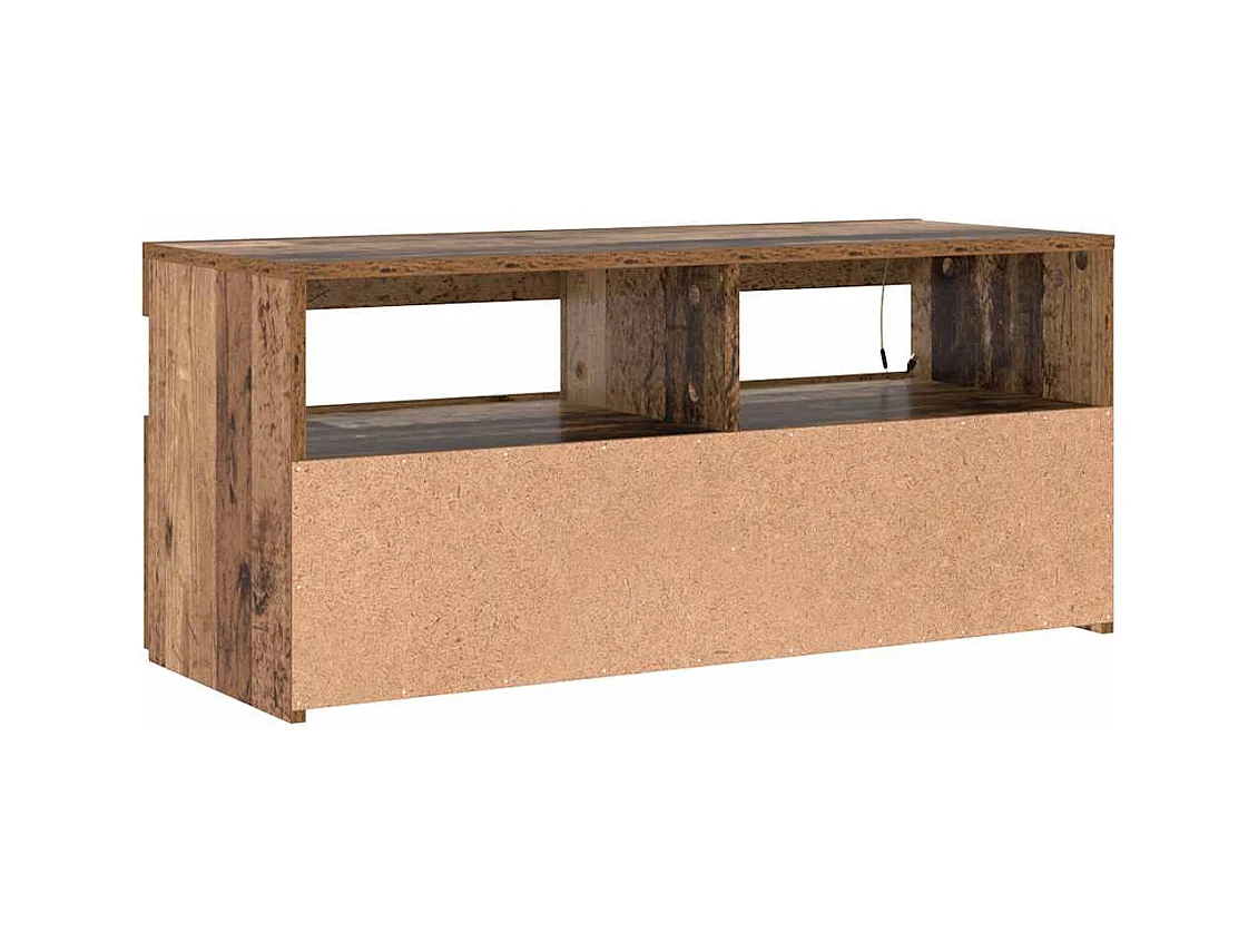 Mobile Porta TV con LED Legno Antico 90x35x40 cm Multistrato