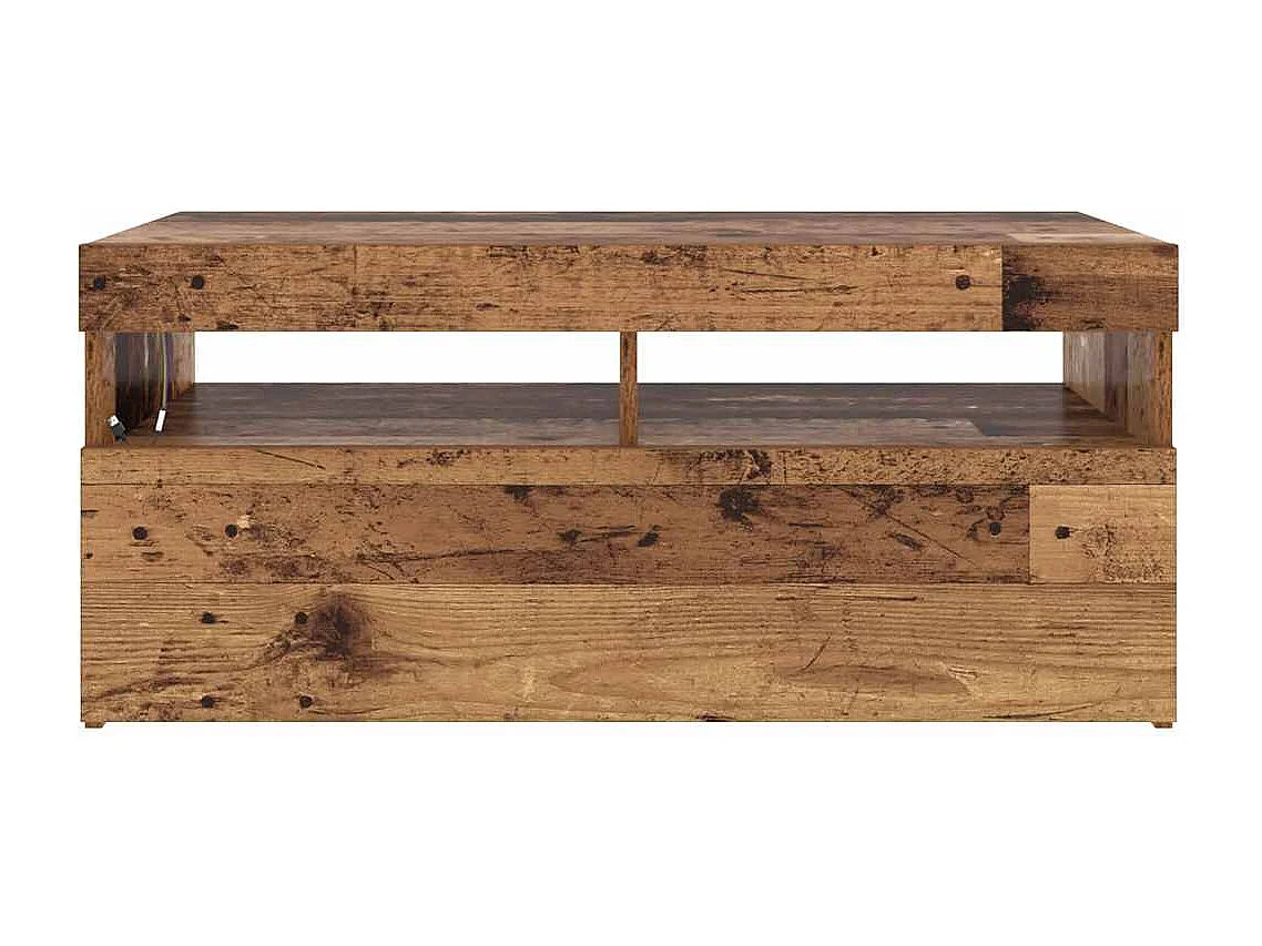 TV-Schrank mit LED-Leuchten Altholz-Optik 90x35x40 cm