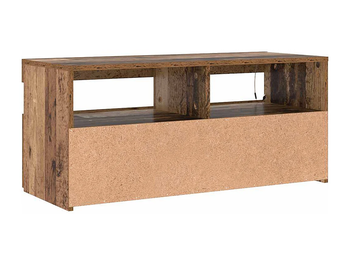 TV-Schrank mit LED-Leuchten Altholz-Optik 90x35x40 cm