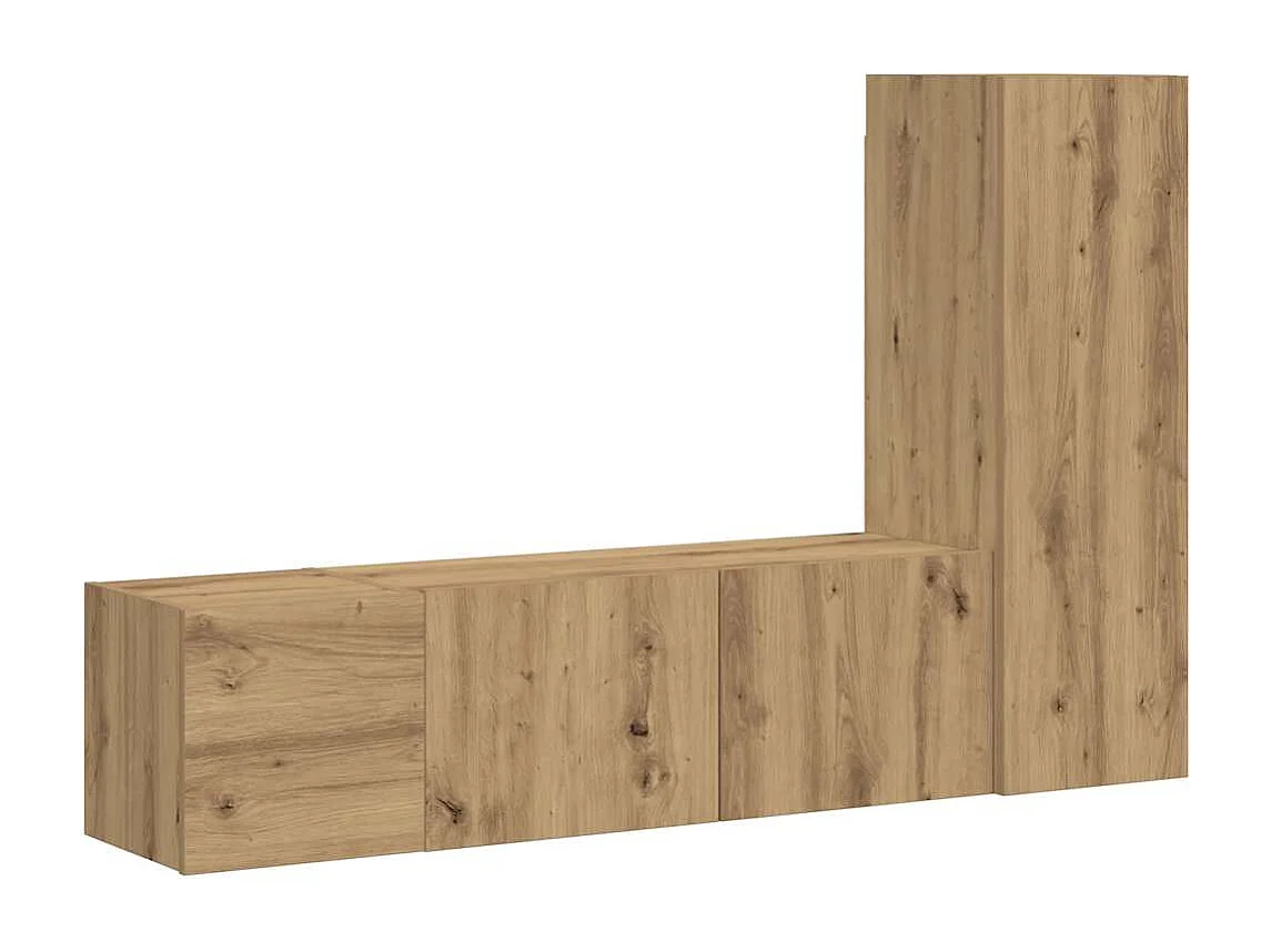 Meubles TV muraux 3 pcs chêne artisanal bois d'ingénierie