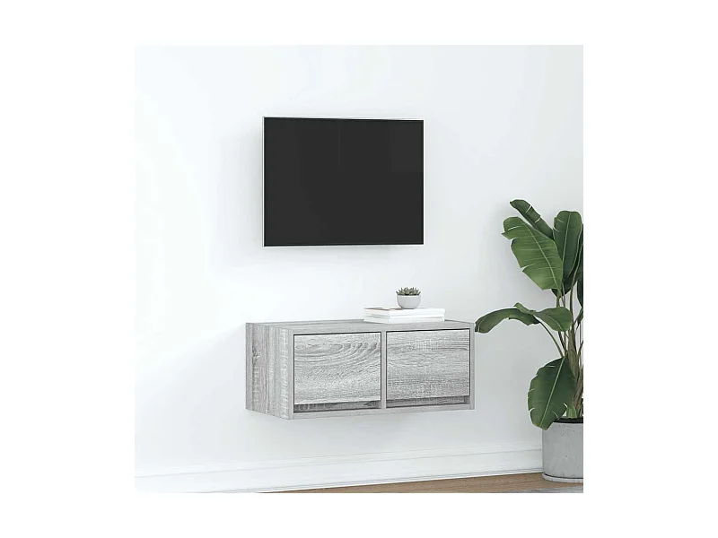 Meuble TV sonoma gris 60x31x25,5 cm bois d'ingénierie