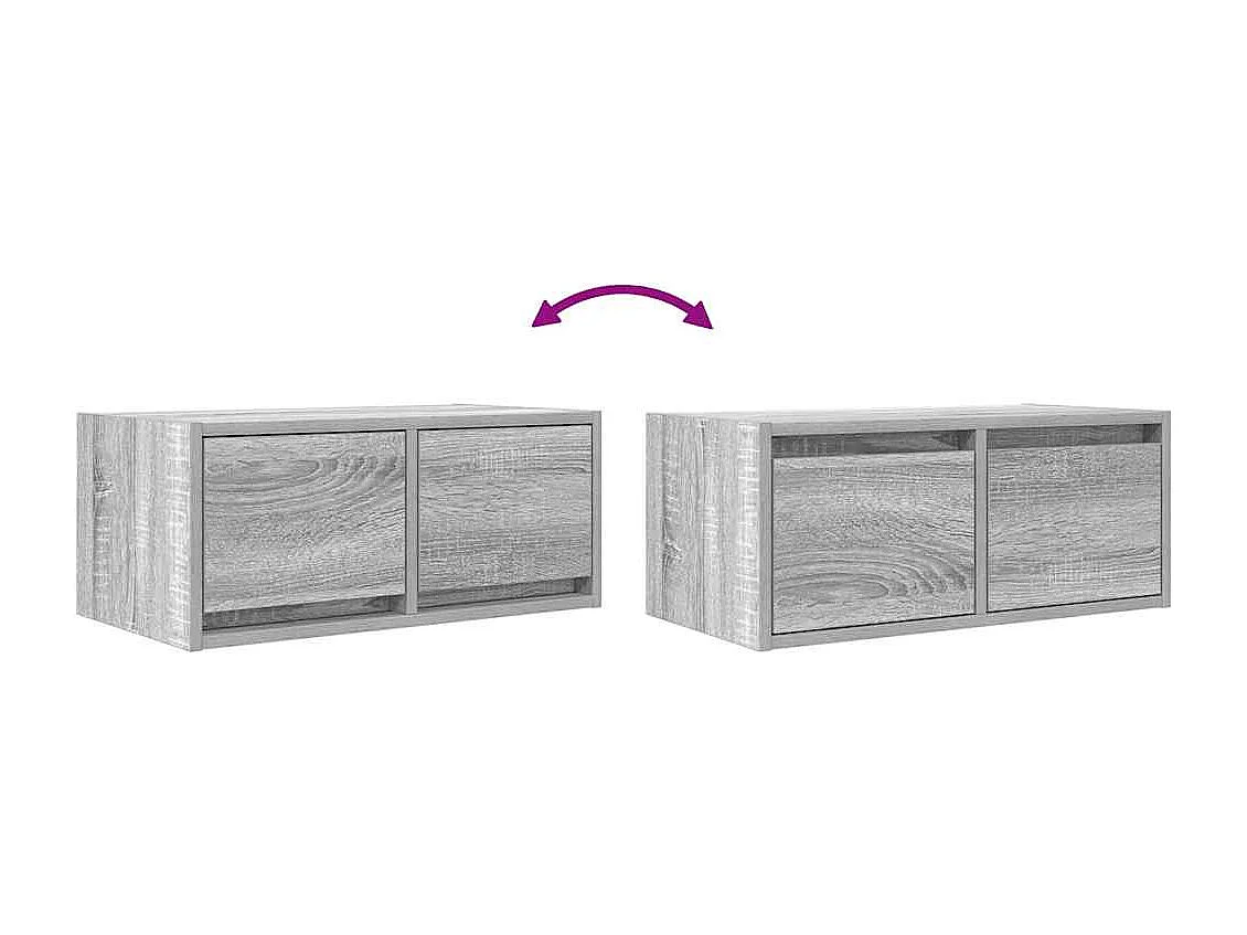 Meuble TV sonoma gris 60x31x25,5 cm bois d'ingénierie