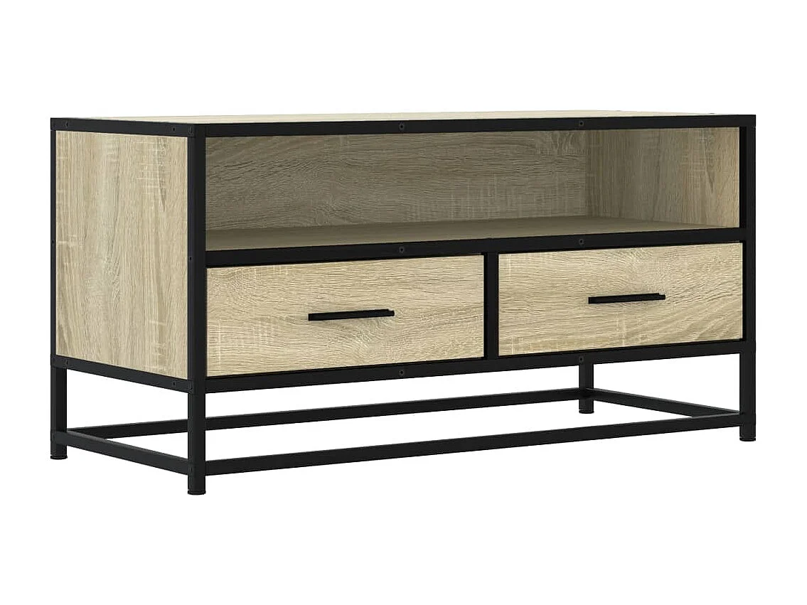 Tv-meubel 80x34,5x40 cm bewerkt hout metaal sonoma eikenkleurig