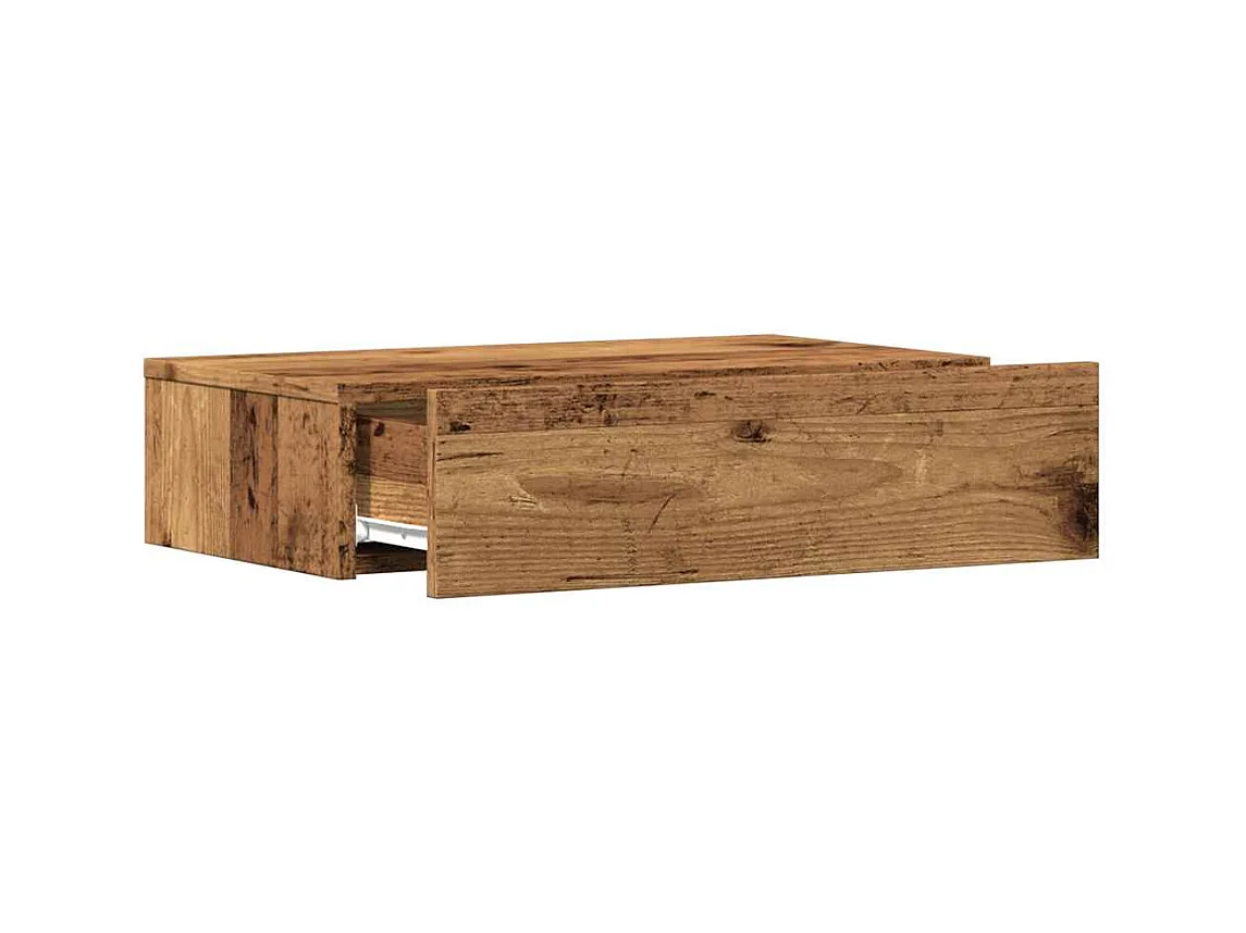 Meuble TV avec éclairage LED vieux bois 60x35x15,5 cm